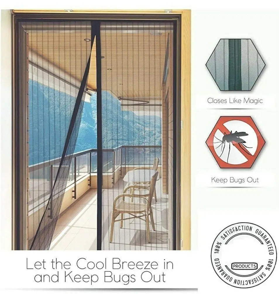 Mesh Screen Net Home Magnetic Foldable Anti Mosquito Door Curtains 100*210CM which fits to Door Size - 7 Feet - CL-RI-785