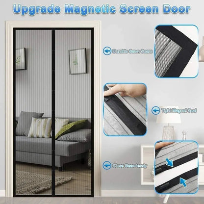 Mesh Screen Net Home Magnetic Foldable Anti Mosquito Door Curtains 100*210CM which fits to Door Size - 7 Feet - CL-RI-785